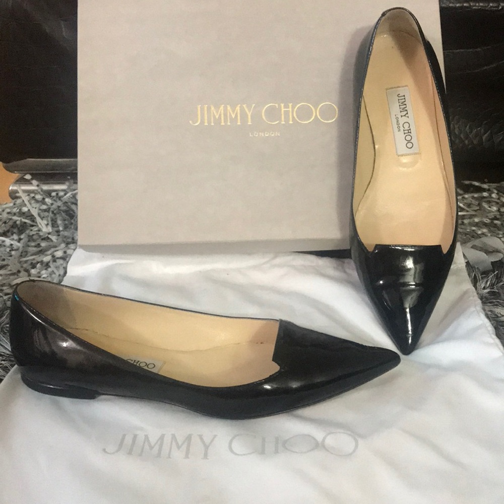 Jimmy Choo patent leather flats